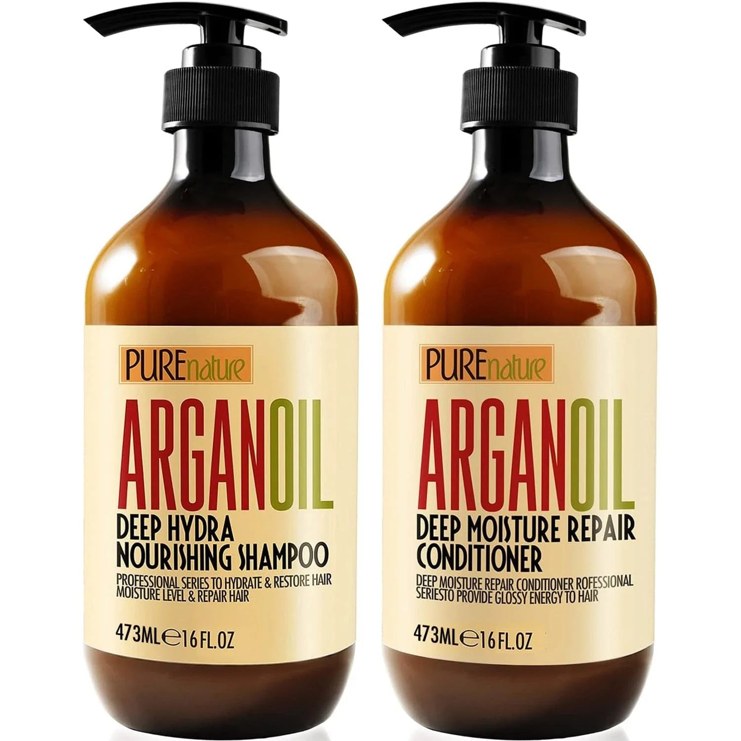 Oil Shampoo and Conditioner Set - For Curly,Straight,Dry and Damaged Hair