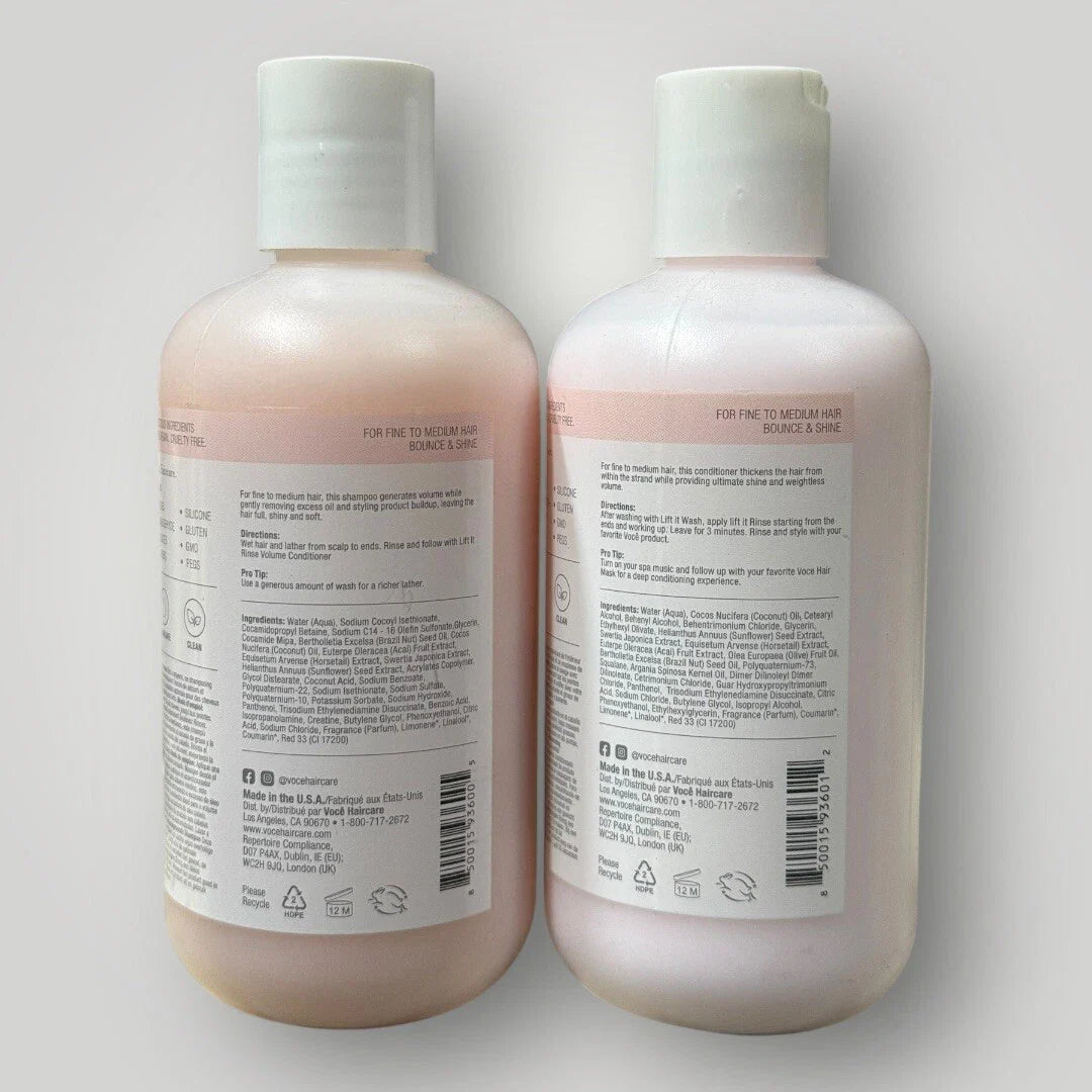 Voce Lift It Wash Volume Infused Shampoo & Conditioner 8.5 oz